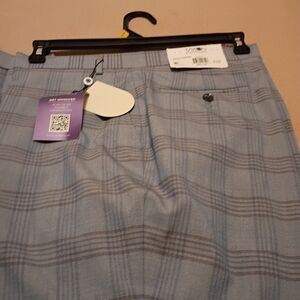 Light Blue Plaid Men's Dress Pants - Classic Tailored Style